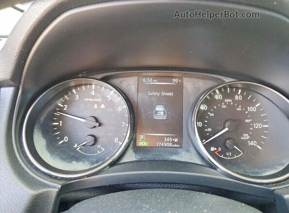 KNMAT2MT6HP617496 2017 NISSAN ROGUE Black Vista del cuadro de instrumentos