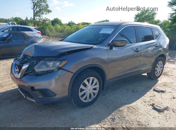 KNMAT2MT8GP593054 2016 NISSAN ROGUE Серый Передняя левая четверть