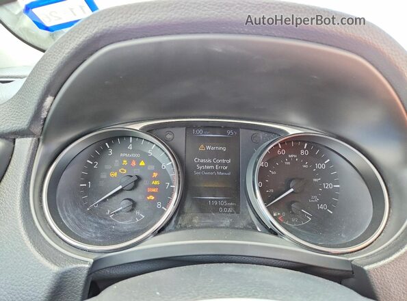 KNMAT2MT8GP596021 2016 NISSAN ROGUE Black Instrument cluster view