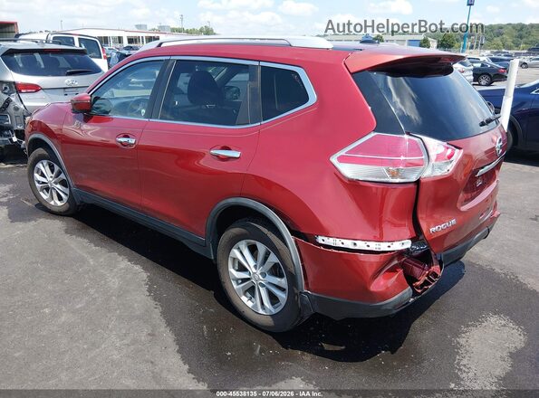 KNMAT2MT8GP624304 2016 NISSAN ROGUE Красный Задняя левая четверть