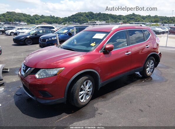 KNMAT2MT8GP624304 2016 NISSAN ROGUE Красный Передняя левая четверть