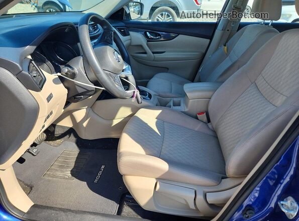 KNMAT2MT8HP584680 2017 NISSAN ROGUE Blue Widok wnętrza z przodu