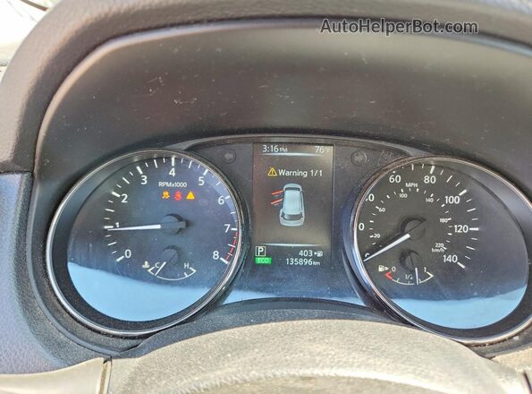 KNMAT2MT9HP533172 2017 NISSAN ROGUE Black Widok zestawu wskaźników