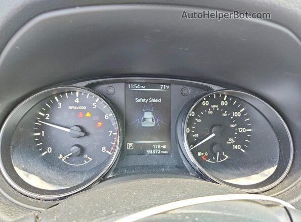 KNMAT2MT9HP574577 2017 NISSAN ROGUE Silver Instrument cluster view