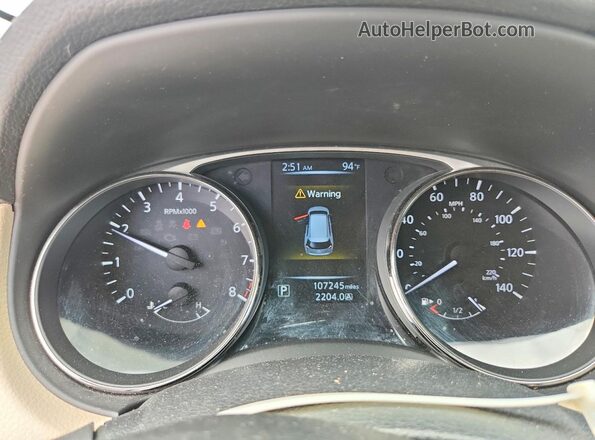 KNMAT2MTXGP634221 2016 NISSAN ROGUE White Вид щитка приладів