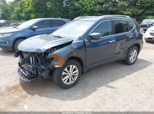KNMAT2MV0GP660957 2016 NISSAN ROGUE Blue Առջևի ձախ երեք քառորդ տեսարան
