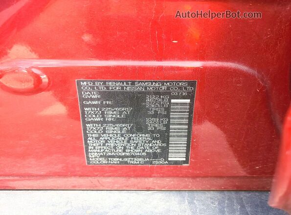 KNMAT2MV0GP670405 2016 NISSAN ROGUE Burgundy Engine compartment view