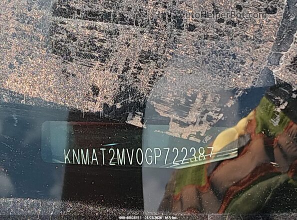 KNMAT2MV0GP722387 2016 NISSAN ROGUE Red Շարժիչի բաժամունքի տեսք