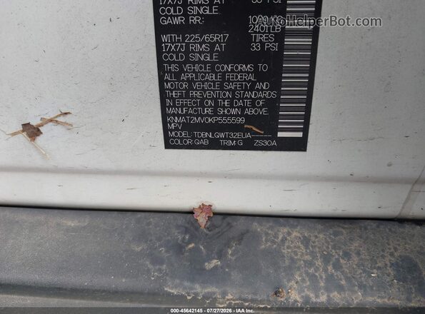 KNMAT2MV0KP555599 2019 NISSAN ROGUE White Շարժիչի բաժամունքի տեսք