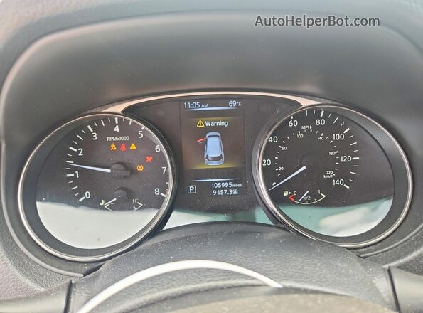 KNMAT2MV1GP737061 2016 NISSAN ROGUE Gray Սարքավորումների վահանակի տեսք