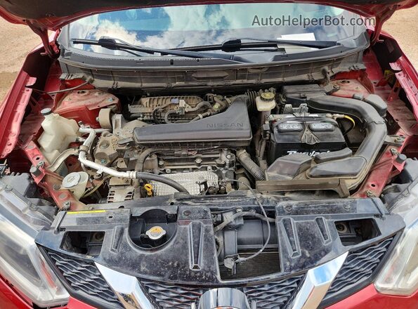 KNMAT2MV2GP655047 2016 NISSAN ROGUE Red Widok wnętrza z tyłu