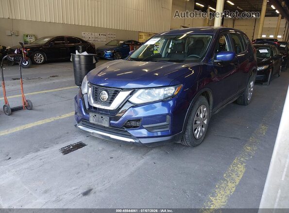 KNMAT2MV3JP552436 2018 NISSAN ROGUE Blue Առջևի ձախ երեք քառորդ տեսարան