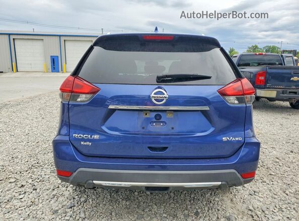 KNMAT2MV3JP568183 2018 NISSAN ROGUE Blue Вид ззаду