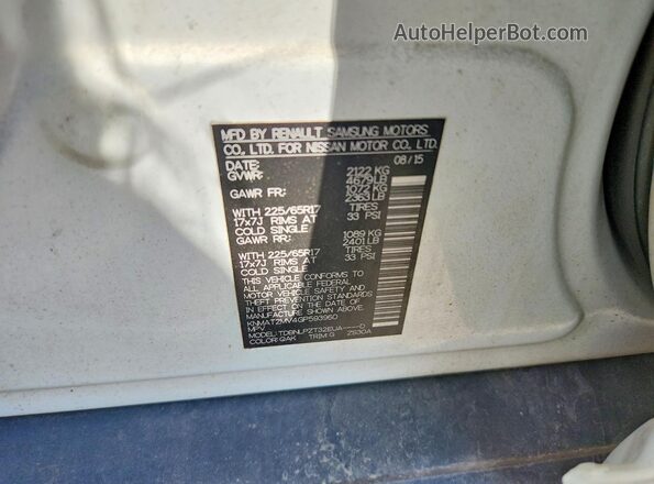 KNMAT2MV4GP593960 2016 NISSAN ROGUE White Вид підкапотного простору