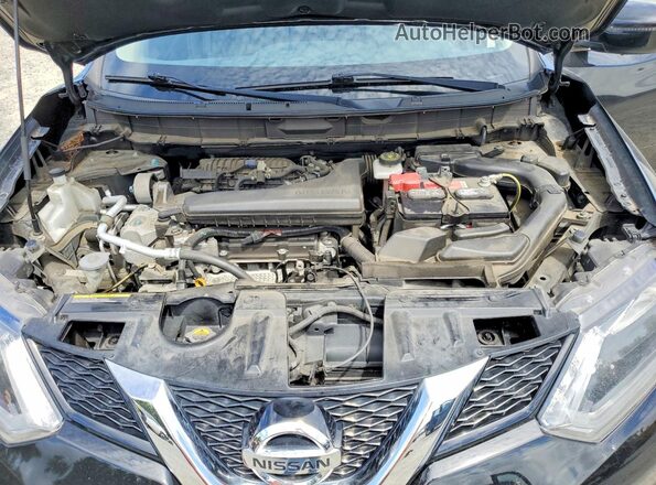 KNMAT2MV4GP594347 2016 NISSAN ROGUE Black Vista del compartimento del motor