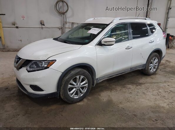 KNMAT2MV4GP694478 2016 NISSAN ROGUE White წინა მარცხენა ხედი სამი მეოთხედიდან