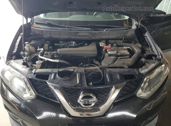 KNMAT2MV4GP698109 2016 NISSAN ROGUE Black Vista del compartimento del motor