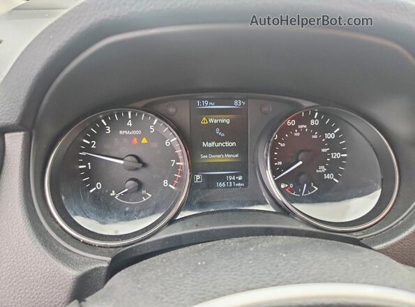 KNMAT2MV4HP587285 2017 NISSAN ROGUE Серебряный Вид щитка приборов