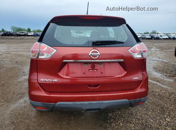 KNMAT2MV5GP717878 2016 NISSAN ROGUE Красный Вид сзади