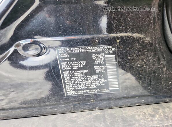 KNMAT2MV5GP730341 2016 NISSAN ROGUE Black Widok naklejki z numerem VIN