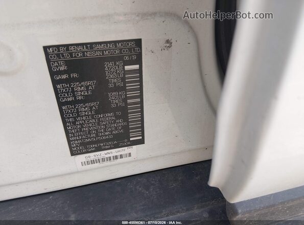 KNMAT2MV5LP506433 2020 NISSAN ROGUE Белый Вид подкапотного пространства