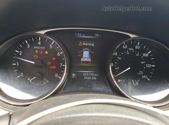 KNMAT2MV7GP620374 2016 NISSAN ROGUE Gray Instrument cluster view