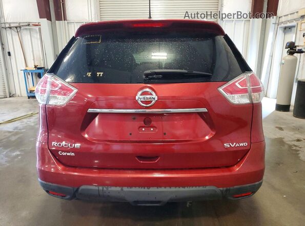 KNMAT2MV7GP677108 2016 NISSAN ROGUE Red Вид ззаду