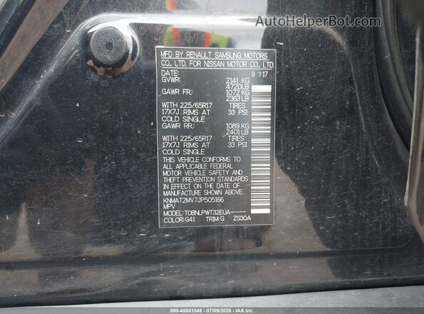 KNMAT2MV7JP505166 2018 NISSAN ROGUE Black Engine compartment view