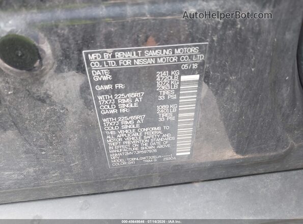 KNMAT2MV7JP597976 2018 NISSAN ROGUE Black Widok komory silnika