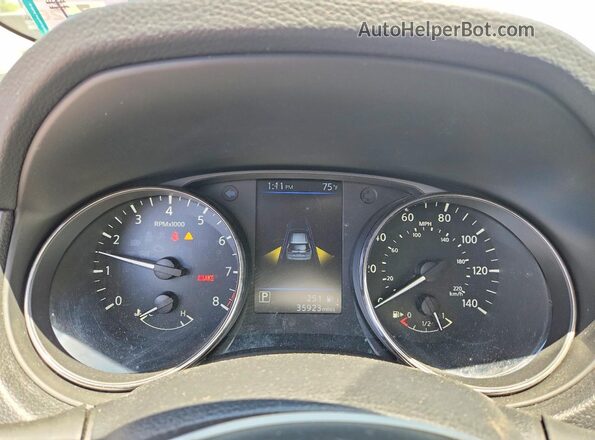 KNMAT2MV7KP533048 2019 NISSAN ROGUE Gray Widok zestawu wskaźników