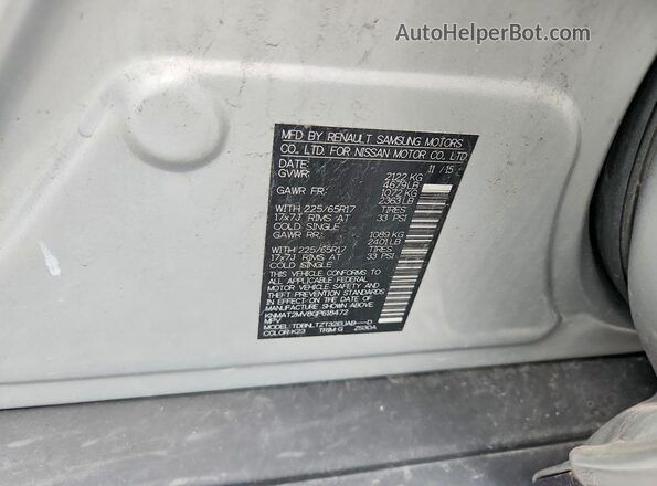 KNMAT2MV8GP618472 2016 NISSAN ROGUE Silver ძრავის განყოფილების ხედი