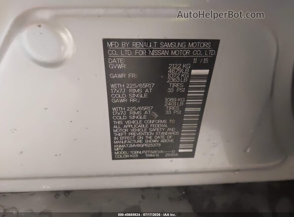 KNMAT2MV8GP625373 2016 NISSAN ROGUE Silver Vista del compartimento del motor