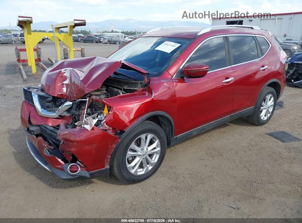 KNMAT2MV8GP716949 2016 NISSAN ROGUE Red Առջևի ձախ երեք քառորդ տեսարան