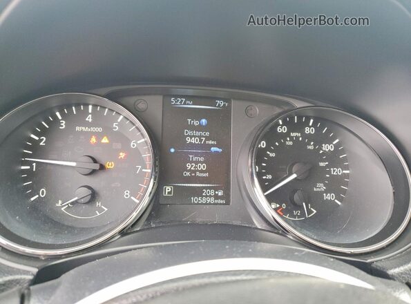 KNMAT2MV8HP573101 2017 NISSAN ROGUE Black Instrument cluster view