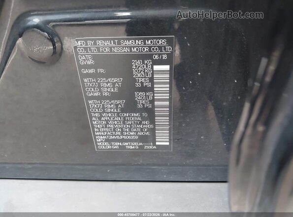 KNMAT2MV8JP606359 2018 NISSAN ROGUE Black Engine compartment view