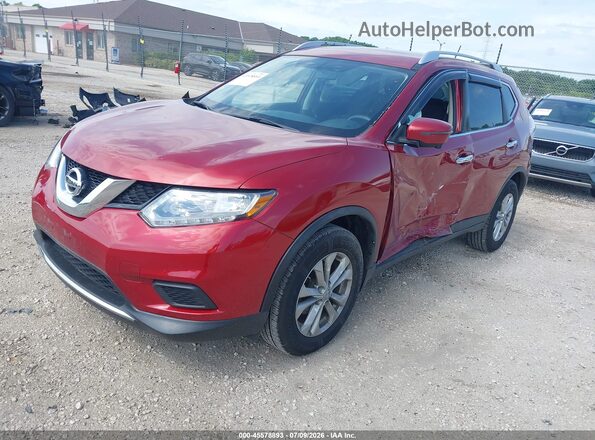 KNMAT2MV9GP621817 2016 NISSAN ROGUE Red წინა მარცხენა ხედი სამი მეოთხედიდან