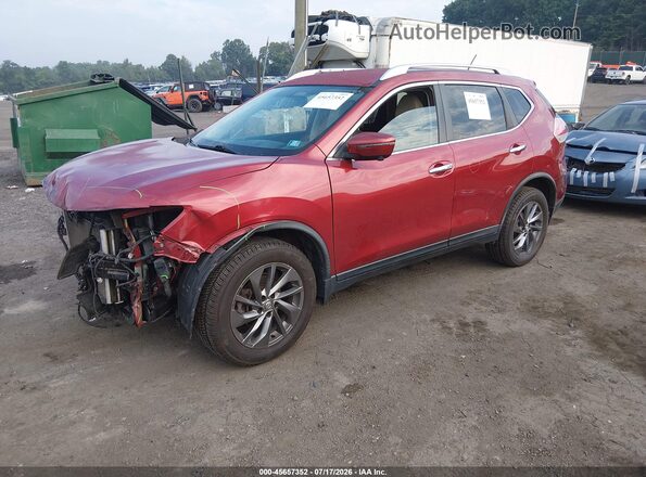 KNMAT2MV9GP685050 2016 NISSAN ROGUE Red Առջևի ձախ երեք քառորդ տեսարան