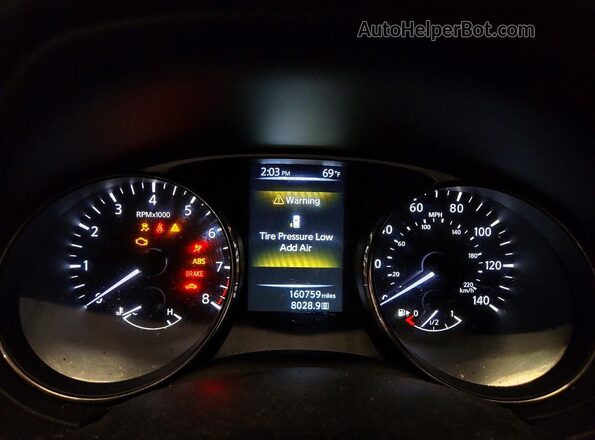KNMAT2MVXGP701210 2016 NISSAN ROGUE Синий Вид щитка приборов