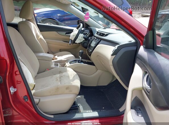 KNMAT2MVXGP723059 2016 NISSAN ROGUE Maroon Widok wnętrza z przodu