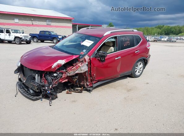 KNMAT2MVXGP723059 2016 NISSAN ROGUE Maroon Przód lewy