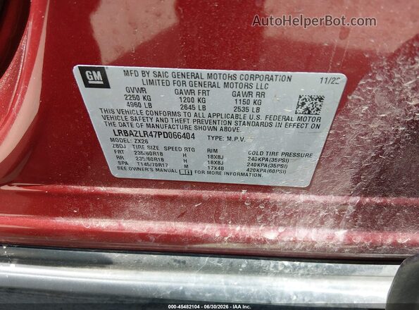 LRBAZLR47PD066404 2023 BUICK ENVISION Red Engine compartment view