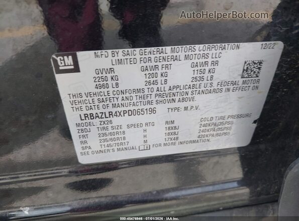 LRBAZLR4XPD065196 2023 BUICK ENVISION Black Widok komory silnika