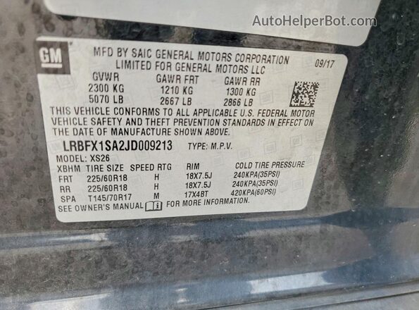 LRBFX1SA2JD009213 2018 BUICK ENVISION Black Панорамний вид салону 360°