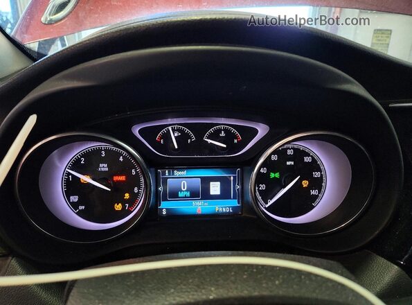 LRBFXCSA4KD095055 2019 BUICK ENVISION Maroon Instrument cluster view