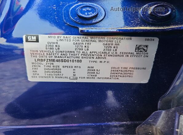 LRBFZME48SD010188 2025 BUICK ENVISION Blue Widok wnętrza 360 stopni
