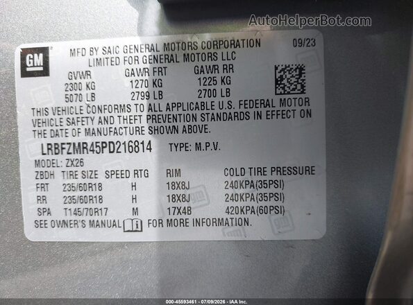 LRBFZMR45PD216814 2023 BUICK ENVISION Gray Widok komory silnika