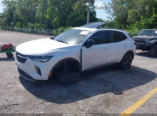 LRBFZNR40PD095065 2023 BUICK ENVISION White წინა მარცხენა ხედი სამი მეოთხედიდან