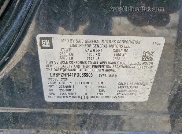 LRBFZNR41PD066903 2023 BUICK ENVISION Черный Вид наклейки с VIN-кодом