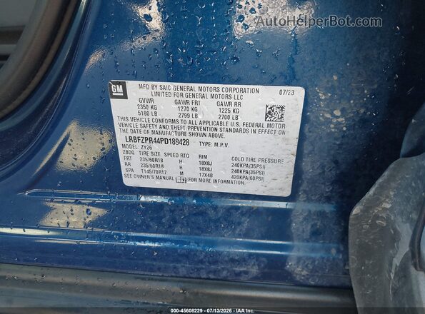 LRBFZPR44PD189428 2023 BUICK ENVISION Blue Вид підкапотного простору
