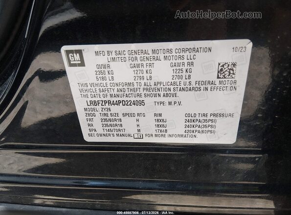 LRBFZPR44PD224095 2023 BUICK ENVISION Black ძრავის განყოფილების ხედი